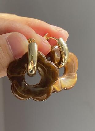 Массивные серьги трансформеры цветы топ сережки цветок