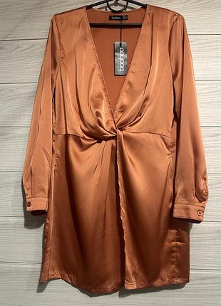 Атласное платье boohoo оригинал