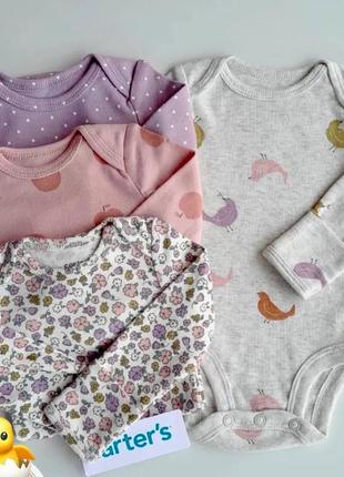 Бодіки з довгим рукавом для дівчинки картерс