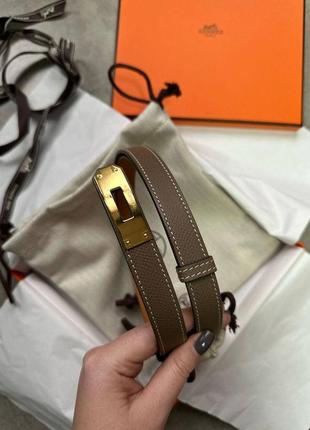 Кожаный ремень в стиле hermes