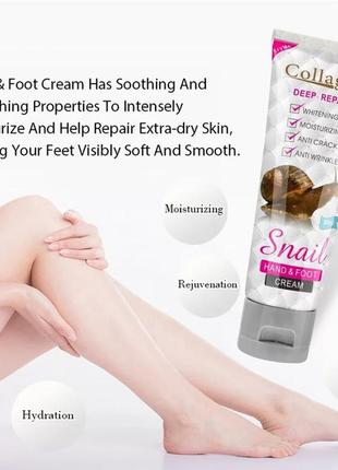 Крем для рук и ног collagen snail deep repair 80 мл3 фото