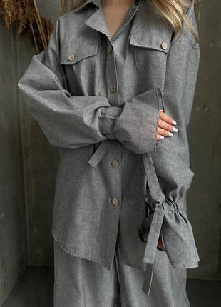 Льняной костюм тройка