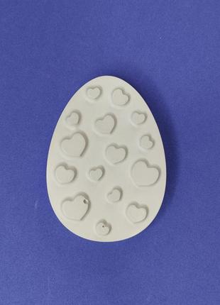Великодні гіпсові фігурки яйце пісанка із серцями для творчості для розмальовування