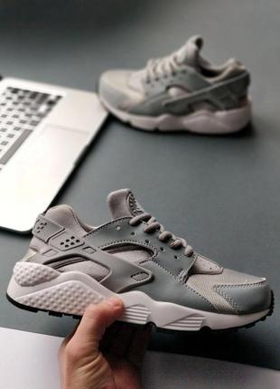 Кроссовки nike air huarache grey женские найк хуарач серые nike air max кожа nike air force 1, nike react, adidas climacool, nike presto1 фото