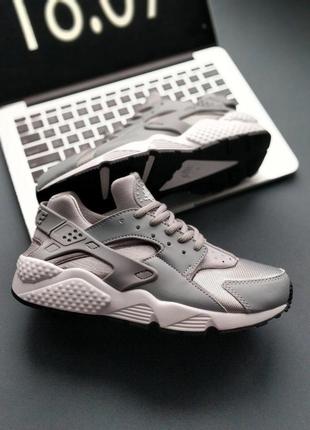 Кроссовки nike air huarache grey женские найк хуарач серые nike air max кожа nike air force 1, nike react, adidas climacool, nike presto2 фото