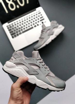 Кроссовки nike air huarache grey женские найк хуарач серые nike air max кожа nike air force 1, nike react, adidas climacool, nike presto5 фото