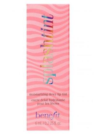 Увлажняющий глянцевый тинт для губ benefit cosmetics splashtint moisturizing dewy lip tint 01 skinny dip 6 мл5 фото