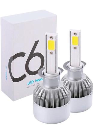 Лед лампы для авто c6 h1 (цена за 2шт.) / автомобильные лампы h1 / автолампы, холодный свет1 фото