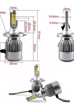 Лед лампы для авто c6 h1 (цена за 2шт.) / автомобильные лампы h1 / автолампы, холодный свет3 фото