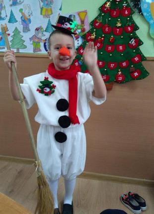 Карнавальний новорічний дитячий костюм сніговик