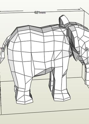 Paperkhan декор интерьера фигура пазл слон мамонт трофей оригами паперкрафт фигура...