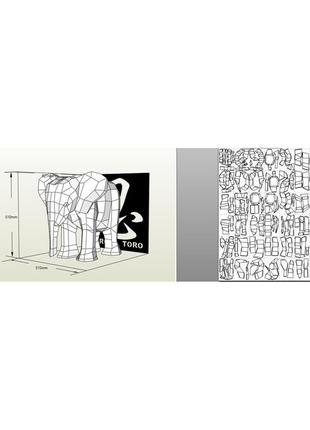 Paperkhan декор интерьера фигура пазл слон мамонт трофей оригами паперкрафт фигура...