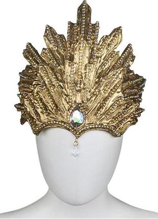 Золотистая корона со стразами quenn shine