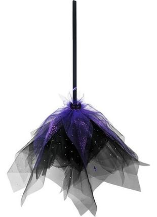 Гламурная метла для ведьмы карнавальная из фатина