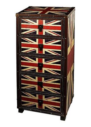 Комод (union jack) з британським прапором на 5 ящиків високий