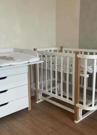 Кроватка престиж 2 для новорожденного + маятник + матрас кпк