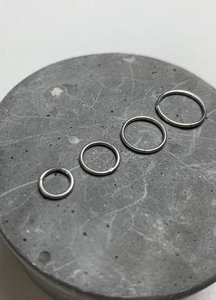 Титановий пірсинг клікер срібний септум кільце в хрящ