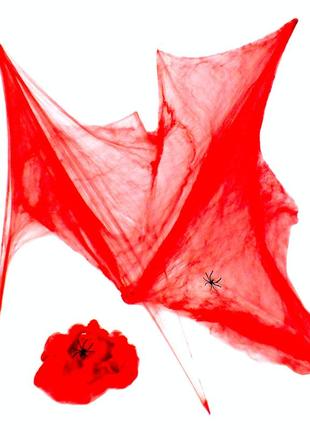 Паутина красная декор на хэллоуин