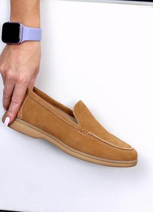 Туфли лоферы мокасины слипоны натуральный замш рыжие коричневые2 фото