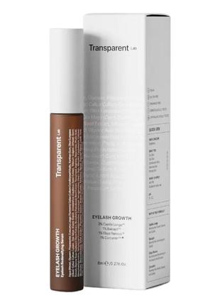 Transparent lab сироватка для росту та відновлення вій transparent lab eyelash growth 8 ml
