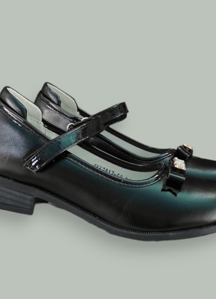 Уценка черные туфли для девочки на каблуке на узкую стопу на каблуке 7