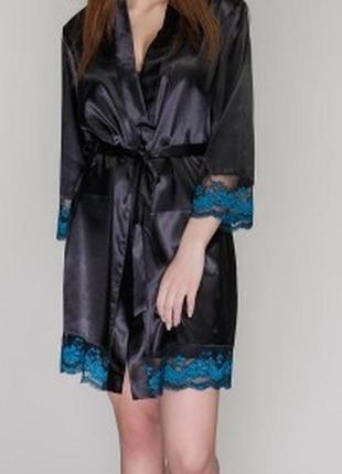 Черный женский халат