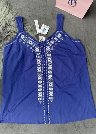 Майка з вишивкою великого розміру 100% cotton