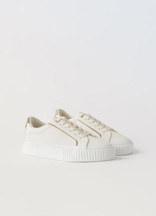 37/38 р новые фирменные женские кроссовки сникерсы на высокой подошве зара zara оригинал