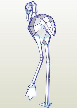 Paperkhan конструктор из картона фламинго птица оригами papercraft 3d фигура...