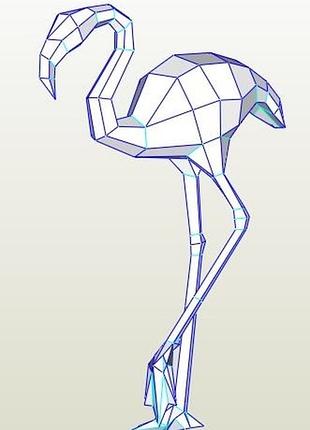 Paperkhan конструктор из картона фламинго птица оригами papercraft 3d фигура...