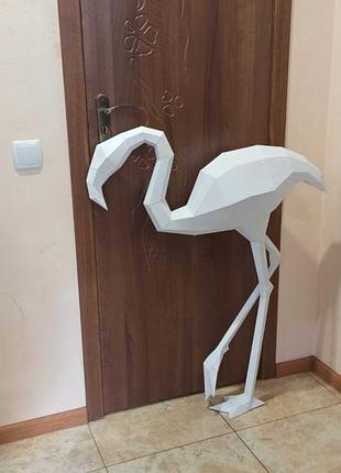 Paperkhan конструктор из картона фламинго птица оригами papercraft 3d фигура...