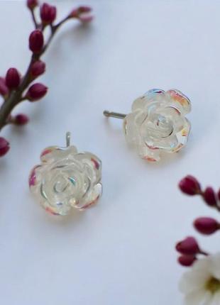 Сережки квіточки трояндочки