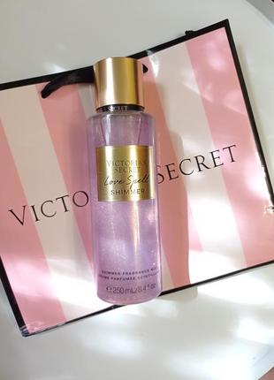 Love spell shimmer - парфюмированный спрей (мист) для тела victoria’s secret с шиммером, 250 мл