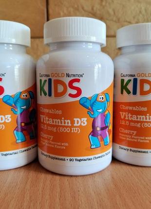 Imunne 4 california gold nutrition вітамін с, жевательный витамин д3 для детей 90 шт. 500 ме