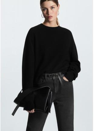 Cos кашемировый светер джемпер черный cashmere