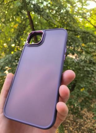 Чохол для iphone 15 pro max матовий айфон 15 про мах ліловий