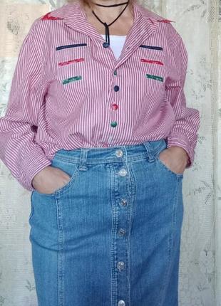 Смугаста сорочка з цікавим оздобленням бренду" moni"