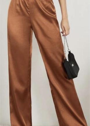 Сатиновые широкие брюки zara