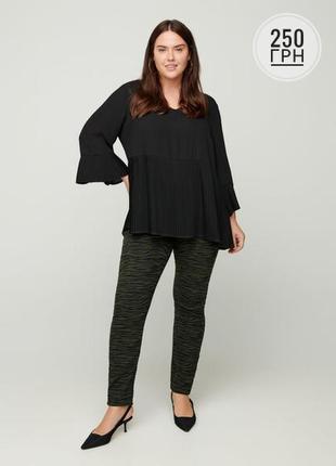 Блуза черная плиссе плюс сайз