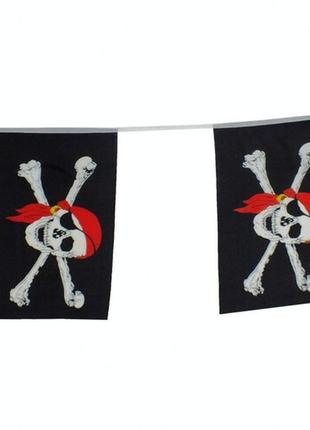 Гирлянда пиратская  веселый роджер из 10 флагов.