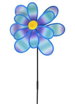 Вітрячок "квіточка", діаметр 38 см, блакитний1 фото