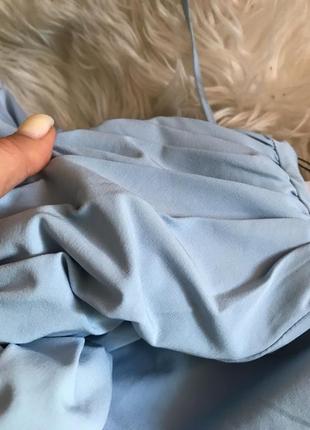 Zara шикарное платье с цветком небесного цвета6 фото
