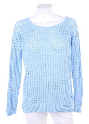 Блакитний ажурний світер пуловер джемпер голубой свитер джемпер бавовняний джемпер
