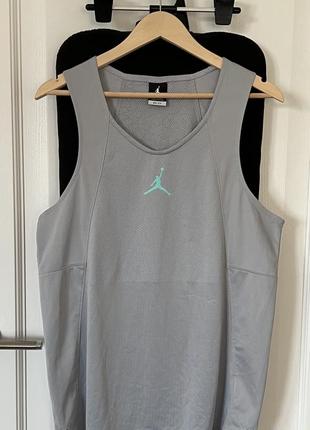 Спортивная майка denim jordan dri-fit баскетбольная серая central logo стритбол streetball серая