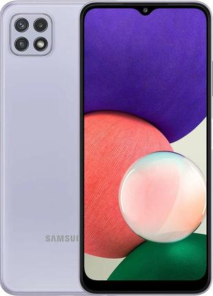 Смартфон 6.6" samsung galaxy a22 5g 4/64gb 5g 2-sim nfc 48/8мп 8 ядер android 13 violet factory recertified