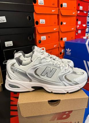New balance 53o white silver grey женские кроссовки new balance 992 m992aa m992ab release date essentials сетка