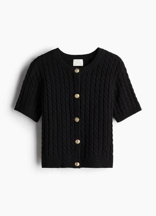 Кардиган топ футболка черный женский h&m hm хм 1241905004 оригинал ✅ xxs xs s m l xl xxl