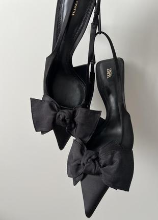 Слингбеки босоножки босоножки туфли zara 36, 37, 38 с бантом черные