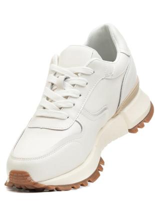 Кросівки жіночі шкіряні молочні 2583т-а