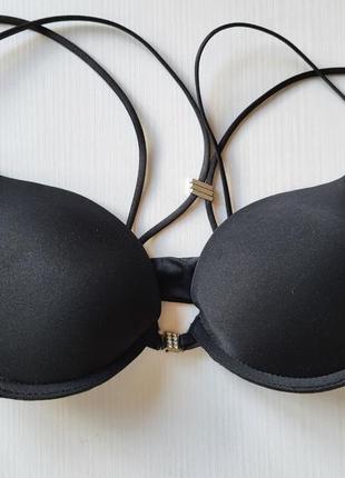 Бюстгальтер черный 70 в с пуша-пом